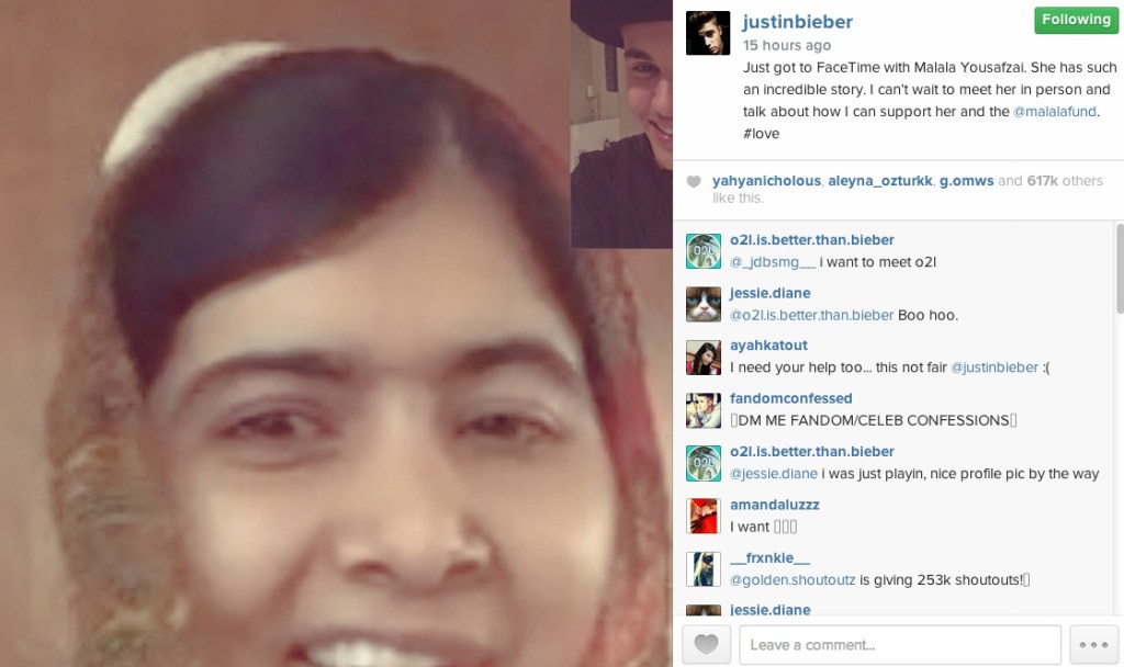 Justin Bieber and Malala Yousafzai FaceTimed and Nothing Was the Same