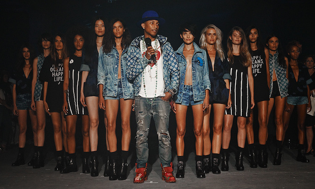 Pharrell Presented a Denim Collection Made From Recycled Garbage at Fashion Week