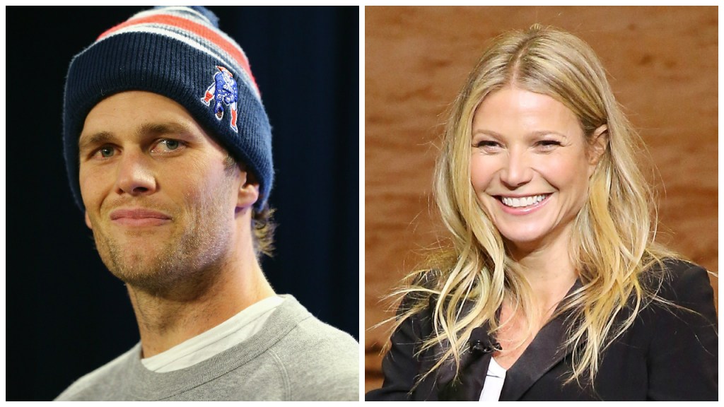 collage of tom brady and gwyneth paltrow