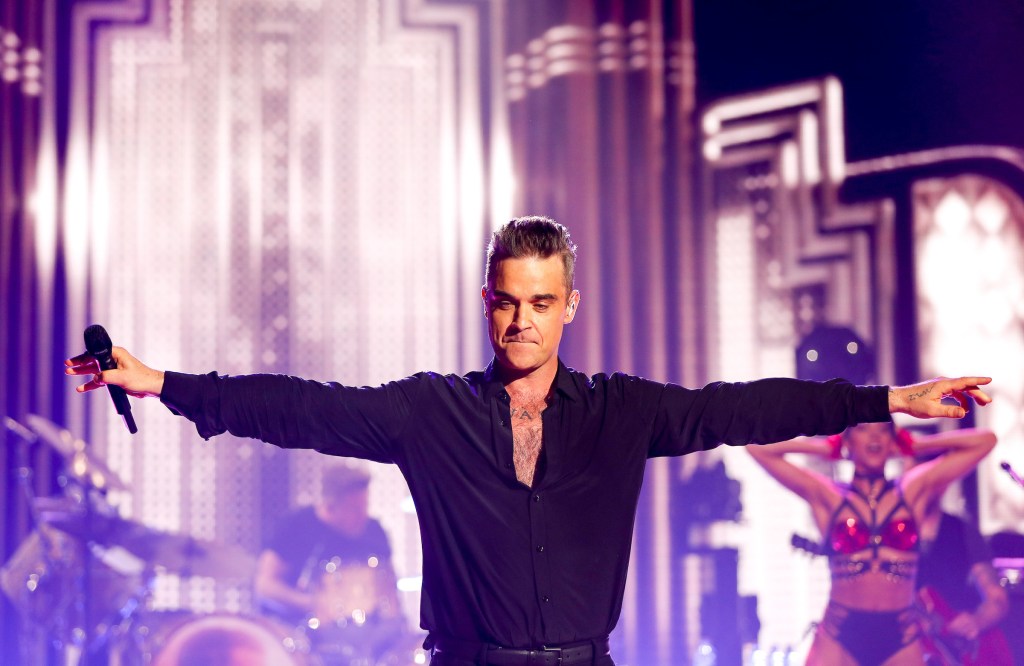 Robbie Williams en un concierto