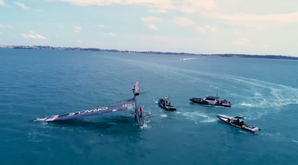 US$10 Million America’s Cup Yacht Flips Over in Bermuda