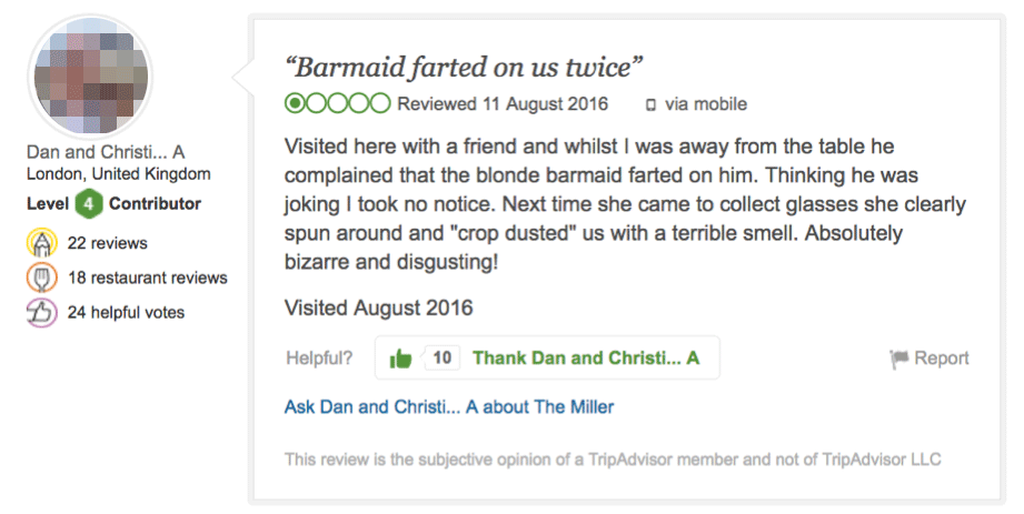 recensioni negative tripadvisor