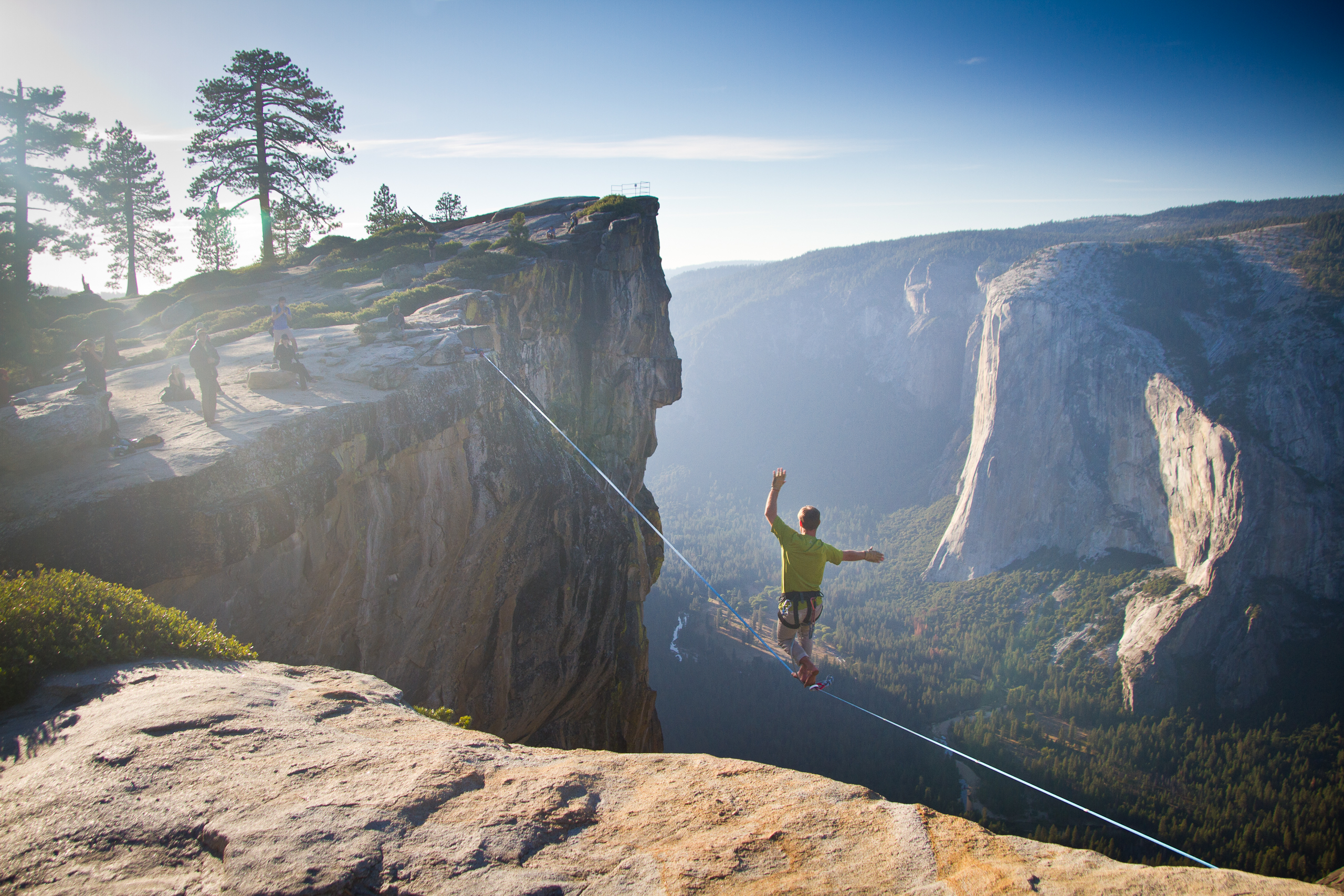 high-lining Yosemite