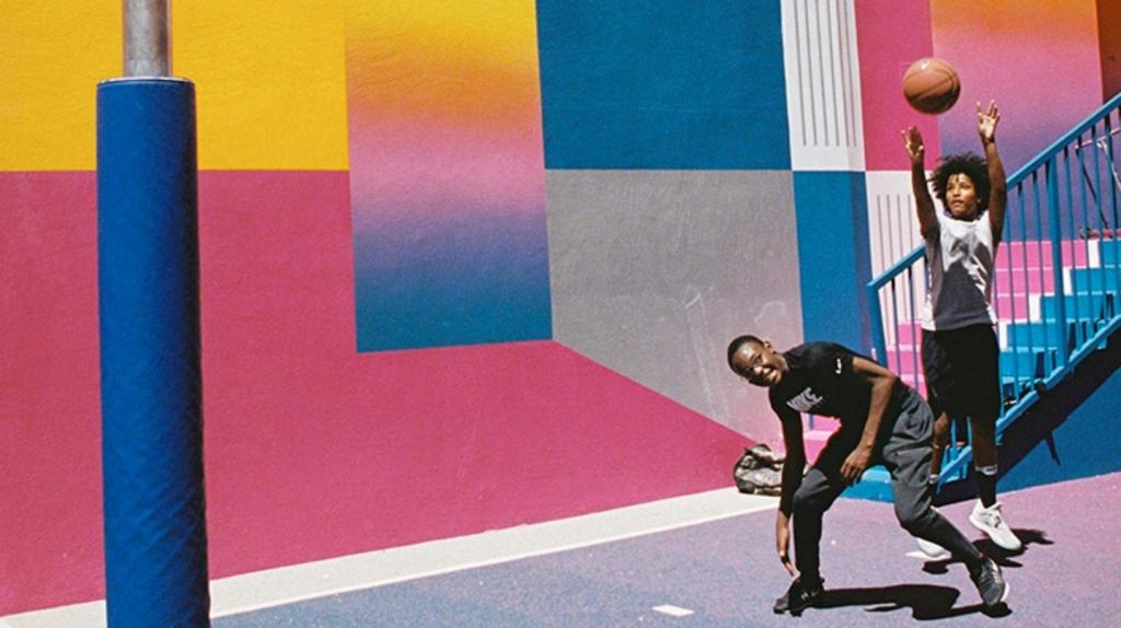 Photographing The Magic of a Technicolor Basketball Court In Paris