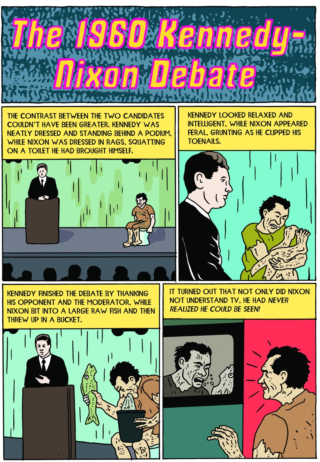 ‘The 1960 Kennedy-Nixon Debate,’ Today’s Comic by Michael Kupperman