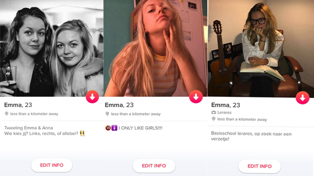 Ik probeerde pornotypetjes uit op Tindermannen