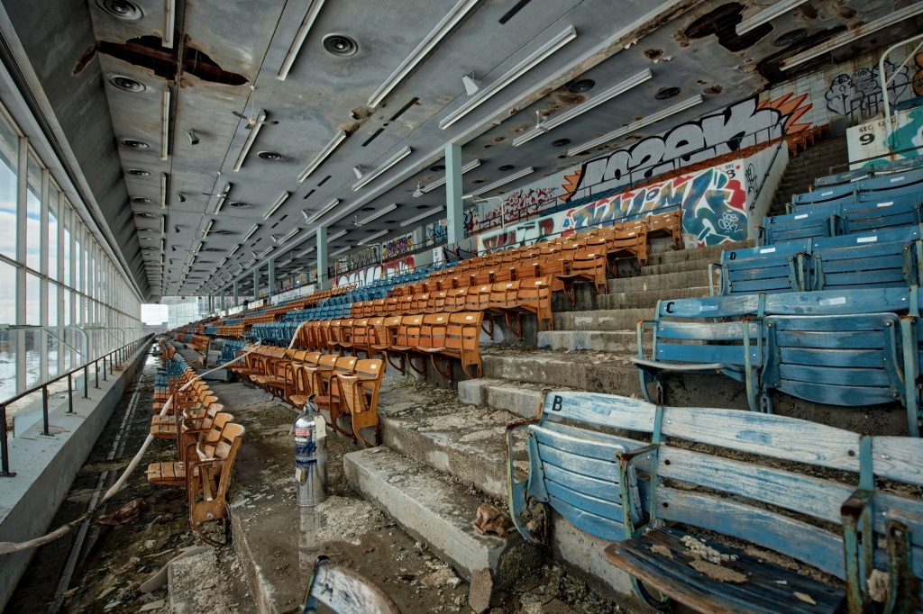 Ce qui reste de l’hippodrome de Montréal à la veille de sa démolition