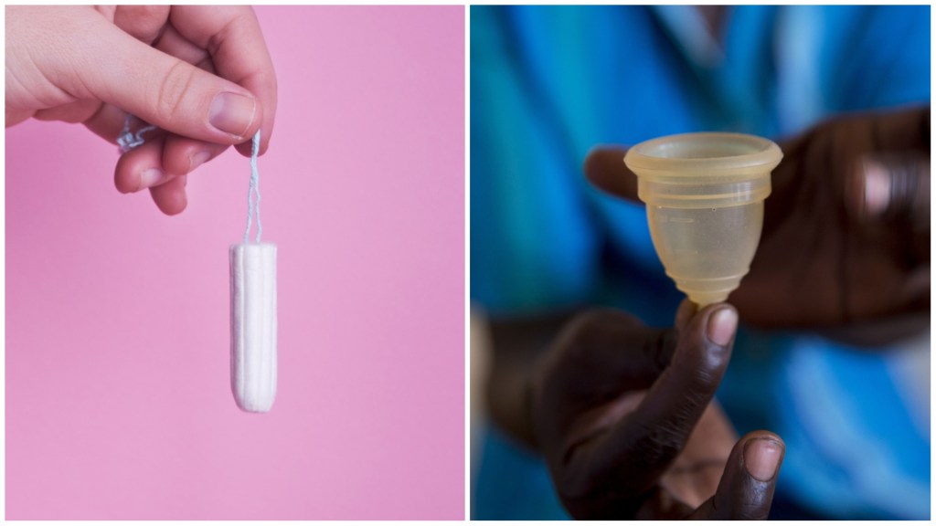 tampon and menstrual cup