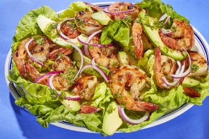 Grilled Shrimp with Avocado and Cilantro Dressing Recipe