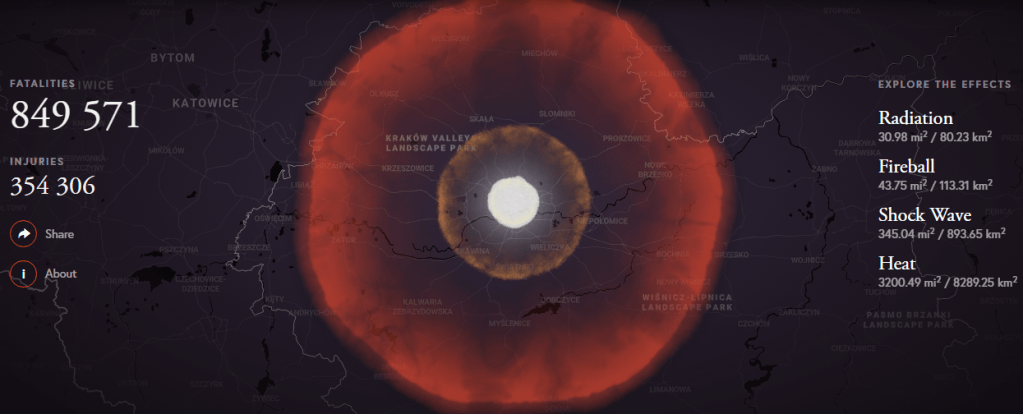 Sprawdź, w jaki sposób umrzesz, jeśli na twoje miasto spadnie bomba atomowa