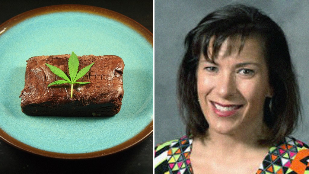 Un brownie au cannabis et la Dre Merrilee Brown