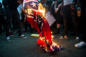 Burning flag