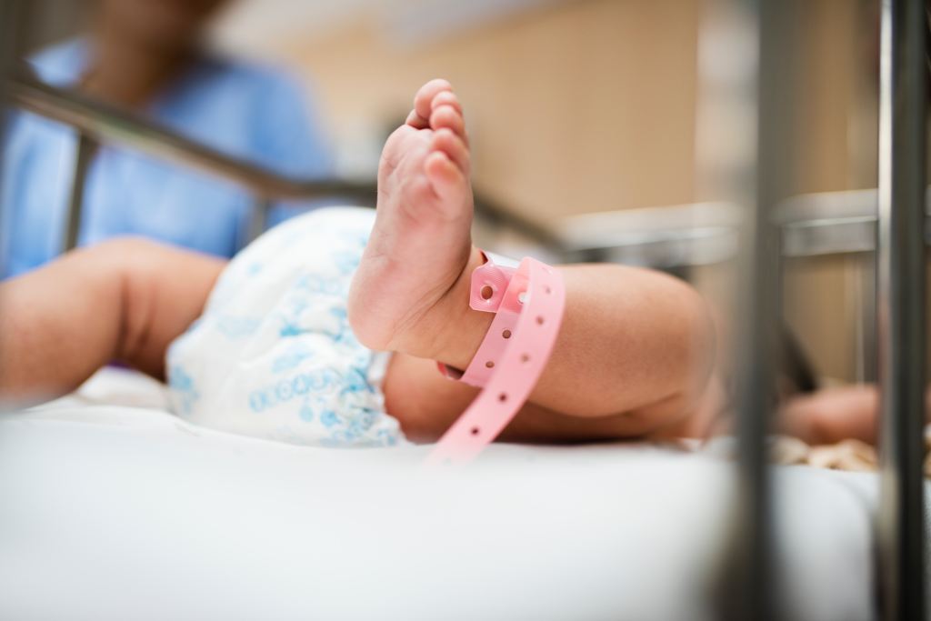 newborn baby pink anklet