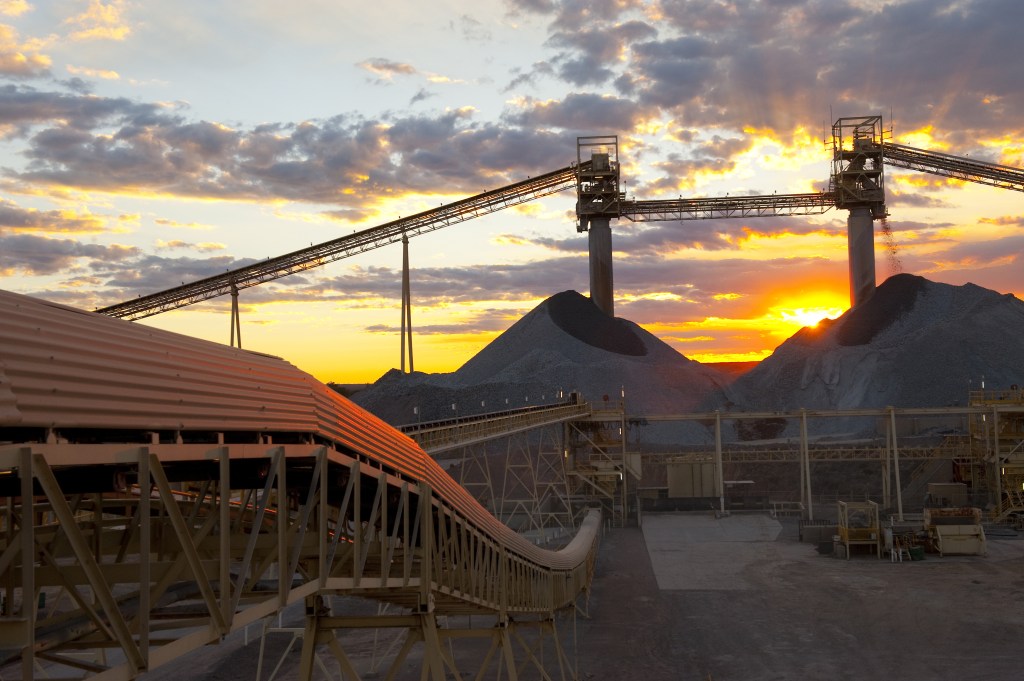 Australian mine at sunset