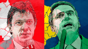 Fernando Haddad (PT) y Jair Bolsonaro (PSL). Illustrations por Cassio Tisseo/VICE