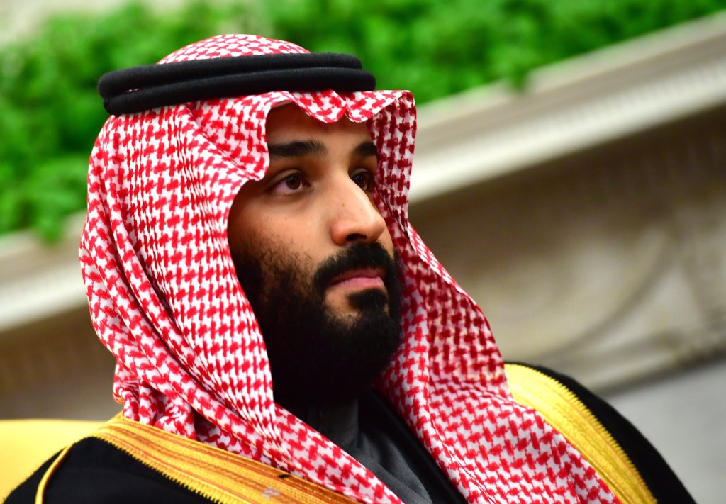 Crown Prince Mohammed bin Salman of the Kingdom of Saudi Arabia is seen during a meeting with President Donald Trump in the Oval Office at the White House on March 20, 2018 in Washington, D.C. (Kevin Dietsch-Pool/Getty Images)