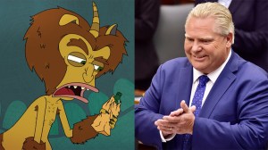 Big Mouth's hormone monster and Doug Ford.