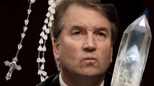 Brett Kavanaugh with a rosary and crystal