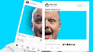 Eine Collage von Stefan Raab und Tweets