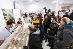 A packed cannabis store in Manitoba.