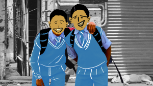 Illustration of two schoolboys