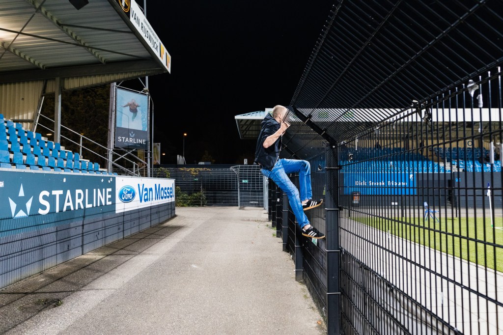 In het uitvak met de supporters van FC Volendam.