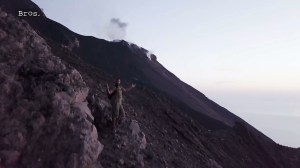 Boris Diaw on Stromboli, a volcanic island off the coast of Sicily.