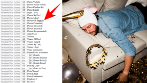 Screenshot di OSINT Search Tool e ragazzo che dorme a una festa