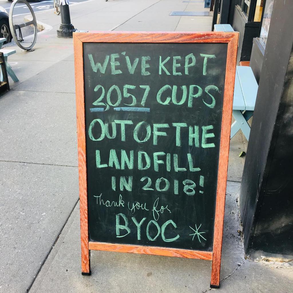 Coffee Shop Gets Department of Sanitation Fine for Sign Bragging About the Cups Its Environmental Friendliness