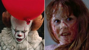 ​Image of Pennywise from IT and The Exorcist for scariest moments in horror.