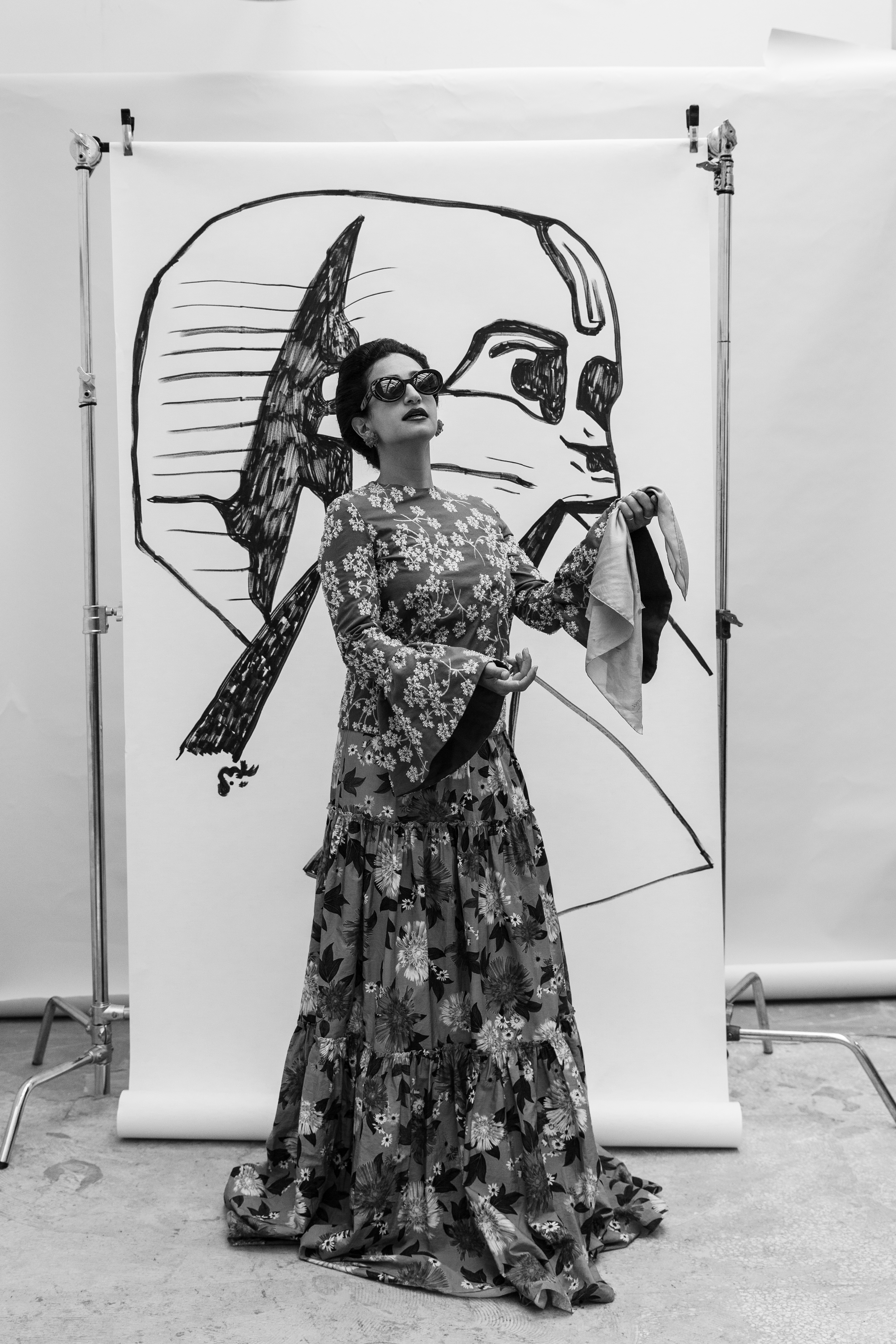 Yumna Al-Arashi dressed as Umm Kulthoum