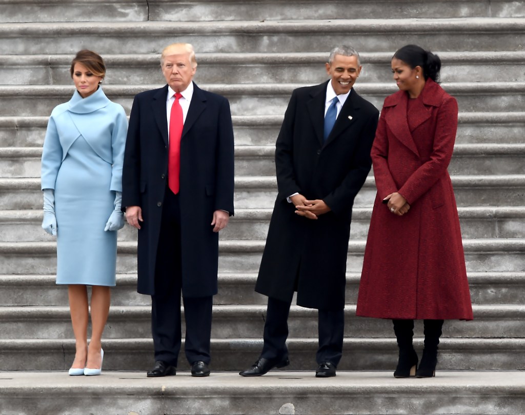 Los Trump y los Obama en la inauguración de 2017.