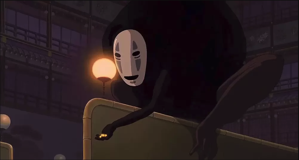 The spirit No Face in Miyazaki's 'Spirited Away'