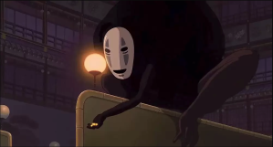 The spirit No Face in Miyazaki's 'Spirited Away'