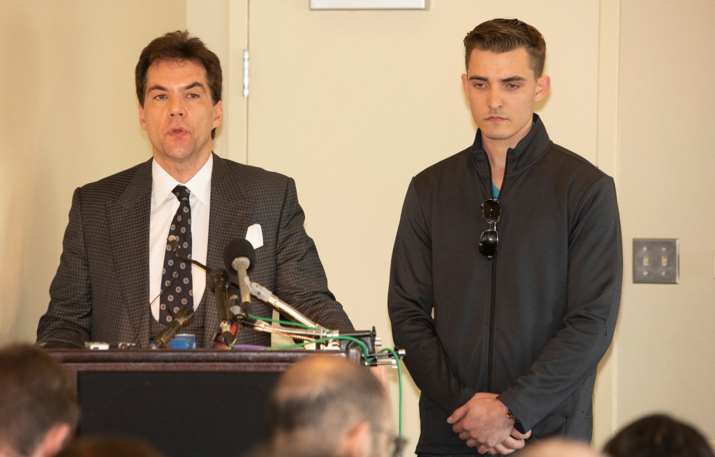 Jacob Wohl at a press conference.