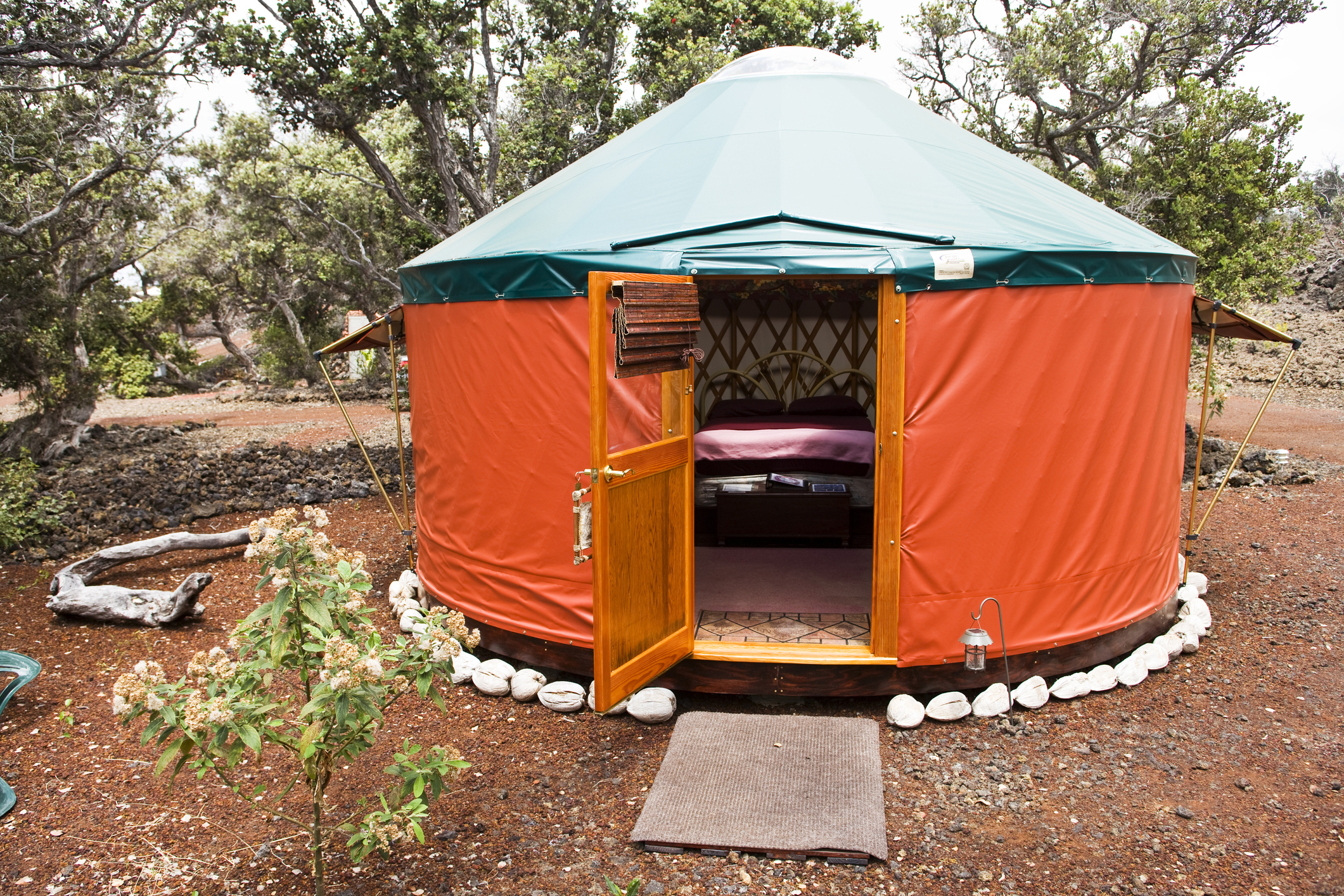 Yurt living on the Big Island in Hawaii.