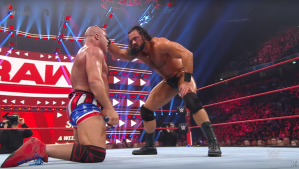 Drew McIntyre and Kurt Angle on Monday Night Raw.