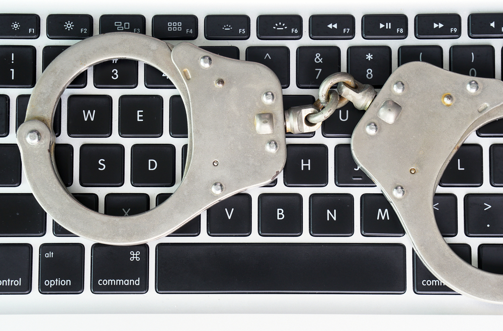 Handcuffs on a keyboard