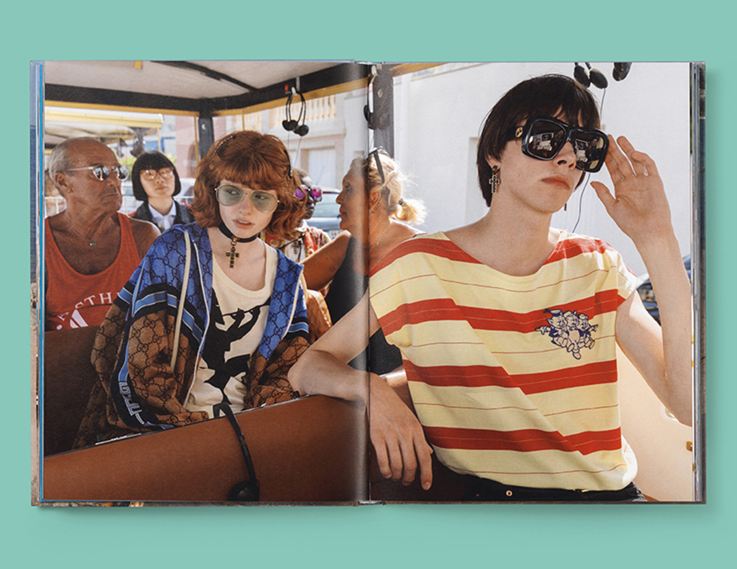 A spread from the new Gucci book, photographed by Martin Parr in Cannes