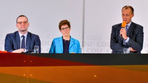 Jens Spahn, Annegret Kramp-Karrenbauer und Friedrich Merz