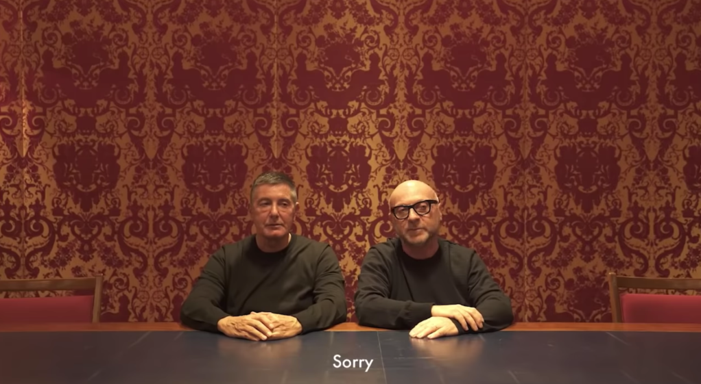 Video of Dolce and Gabbana apologizing