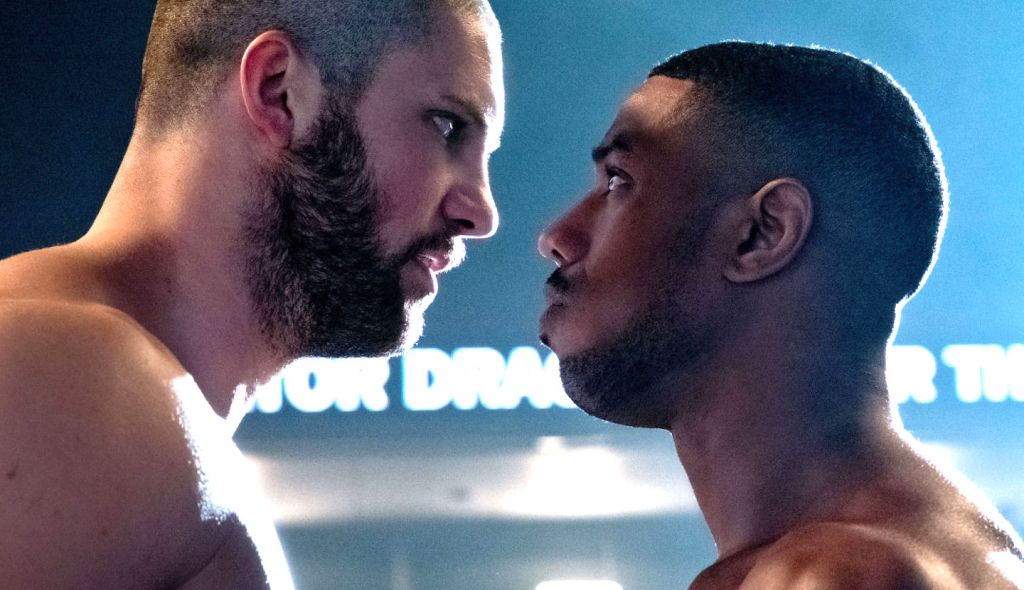 Creed II boxing match scene