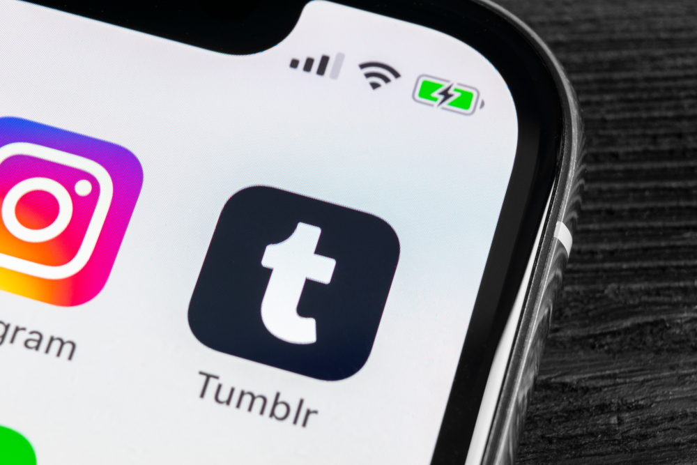 app di Tumblr su un telefono