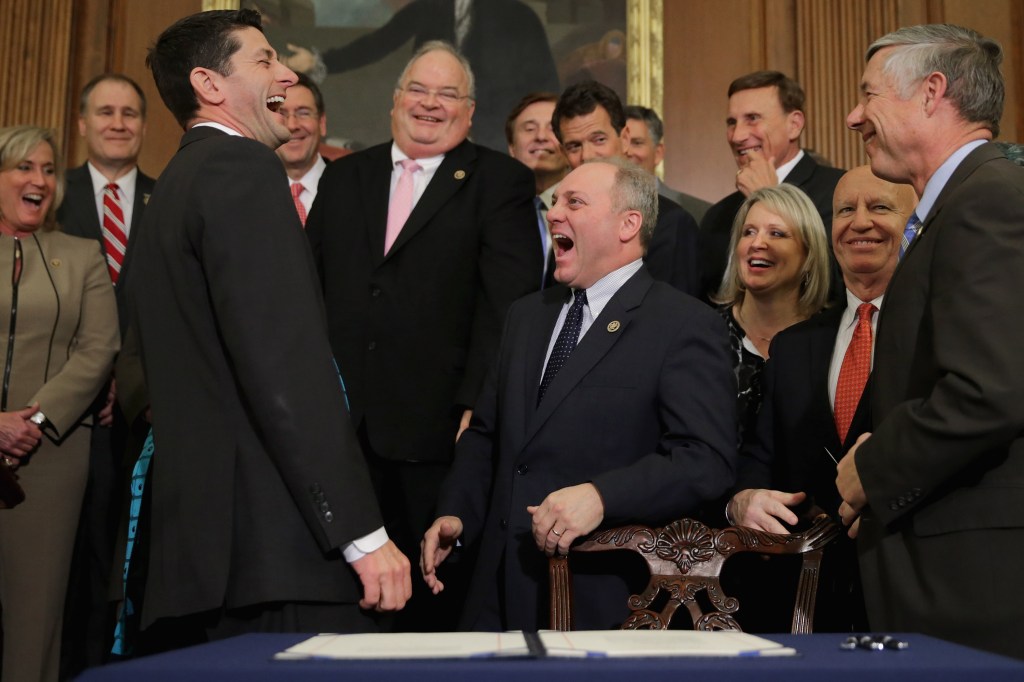 Republican House members laughing.