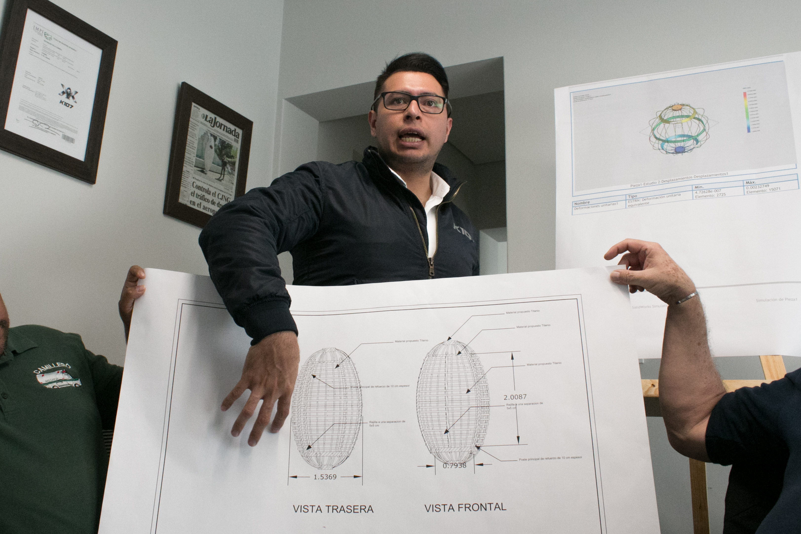 Vela with schematic of the capsule.