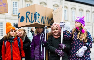 Børn til demonstration for klimaet