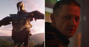 Pakaian Perang Thanos dan Jeremy Renner sebagai Hawkeye