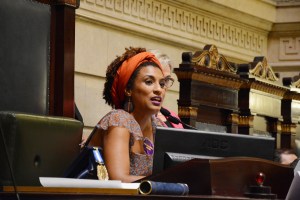 ​Marielle no plenário da Câmara do Rio.