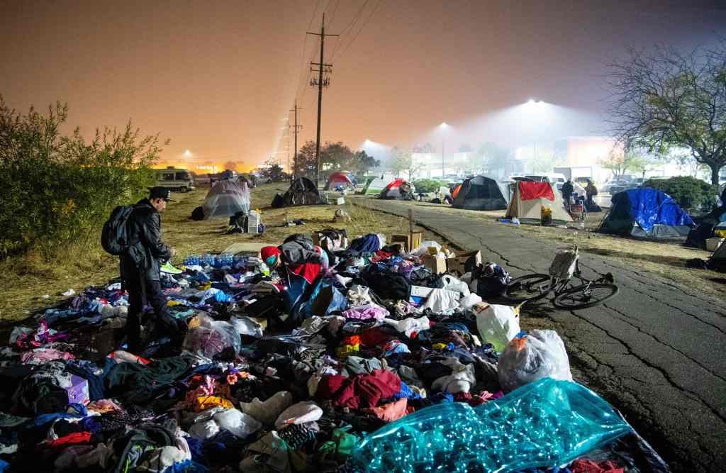 The camp outside the Walmart in Chico, California, after the Camp Fire.