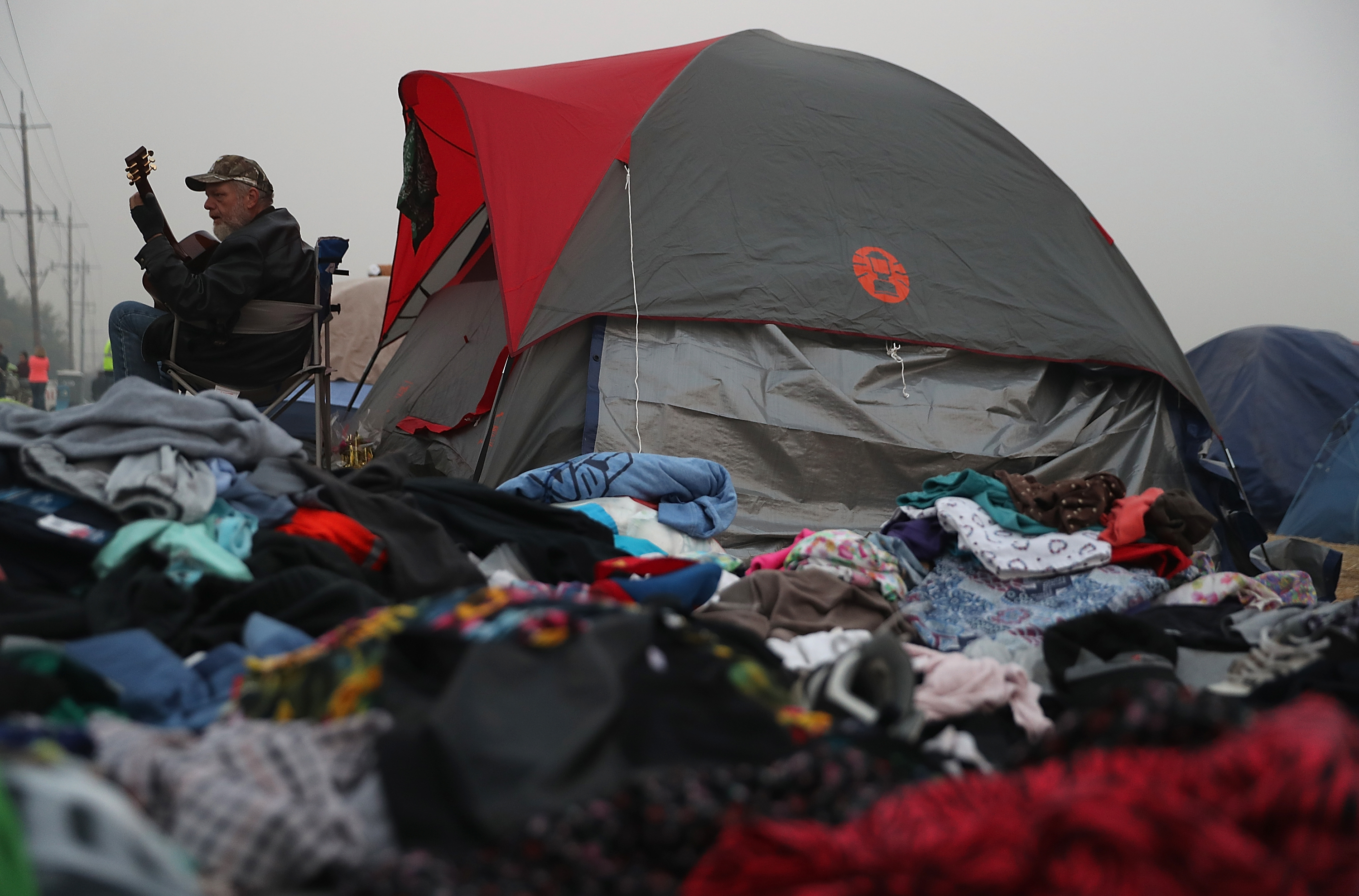 The camp in the Walmart lot